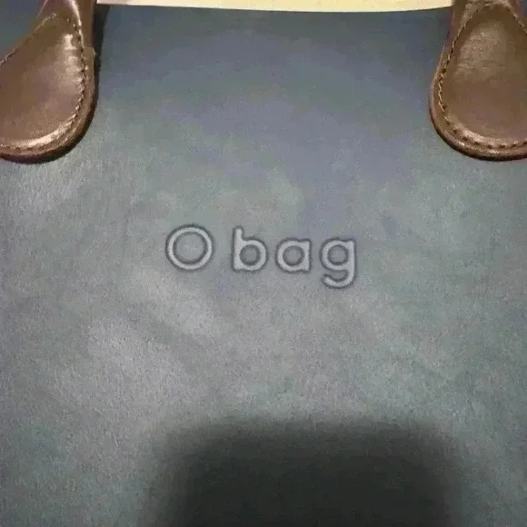 O Bag Italy Borsa Tote Blue Removable Canvas Insert used like anew - Picture 3 of 8